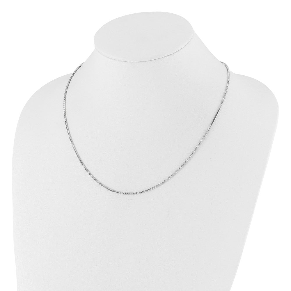 Adjustable 1.6mm Semi-solid Spiga Chain 22" - White Gold