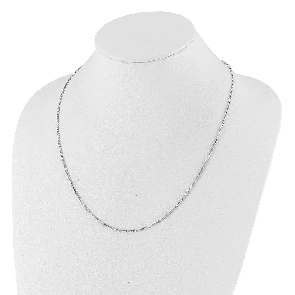 Adjustable 1.6mm Semi-solid Spiga Chain 22" - White Gold