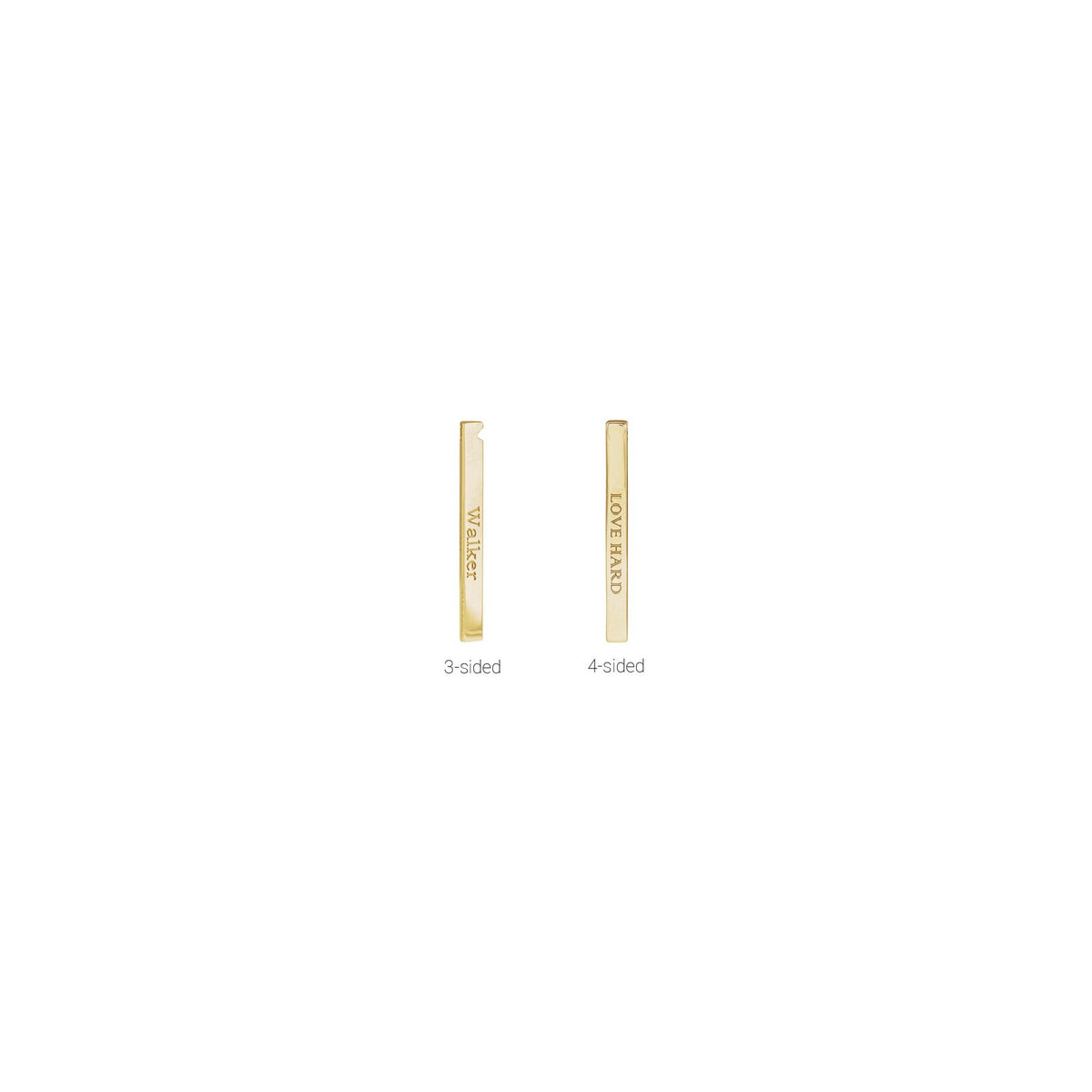 Engravable Three-Sided Bar 16-18" Necklace