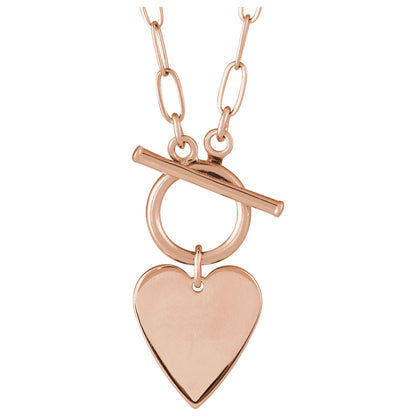 Engravable Heart Toggle 18" Necklace