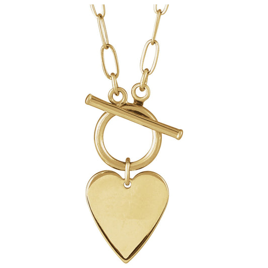 Engravable Heart Toggle 18" Necklace