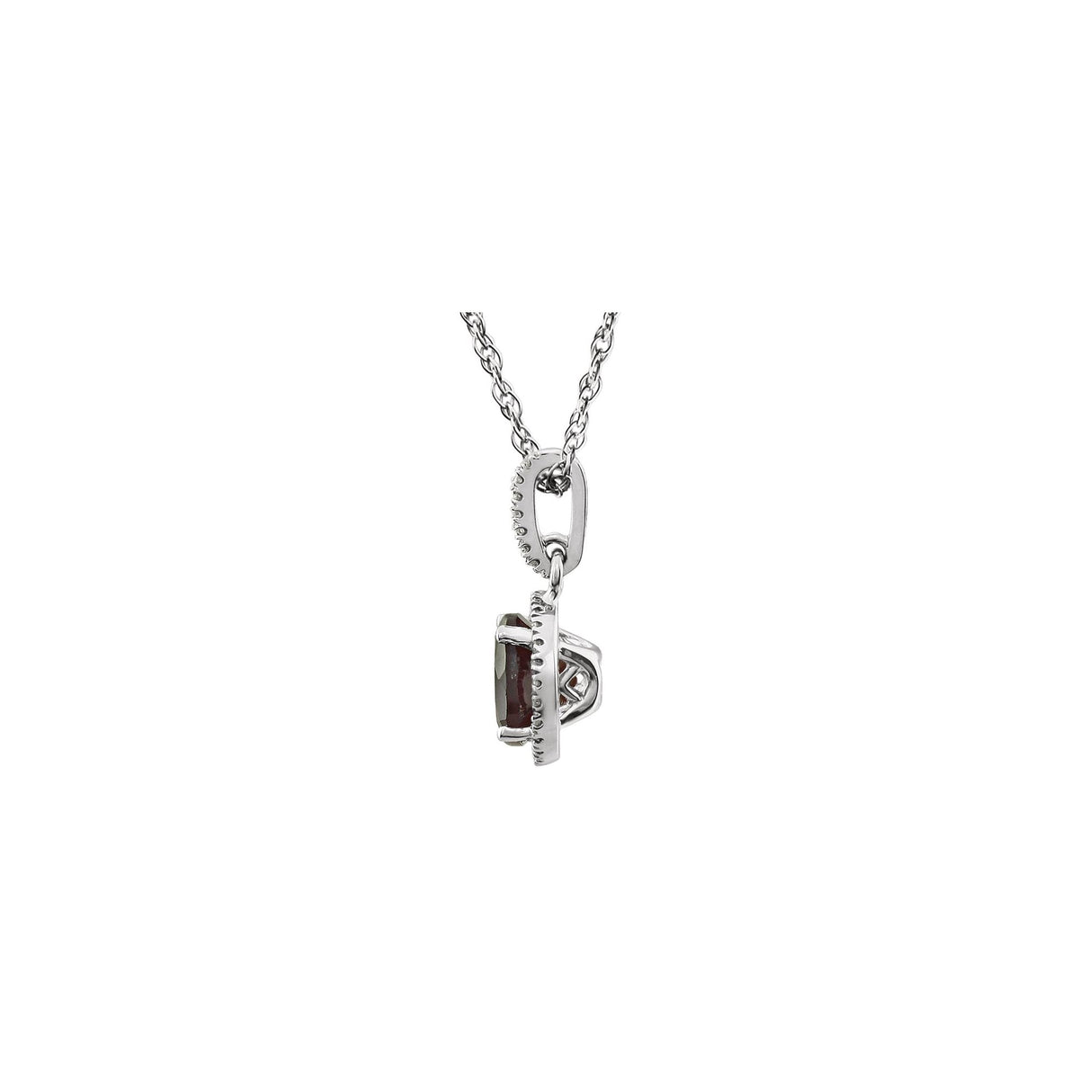 Natural Mozambique Garnet & 1/10 CTW Natural Diamond 18" Necklace