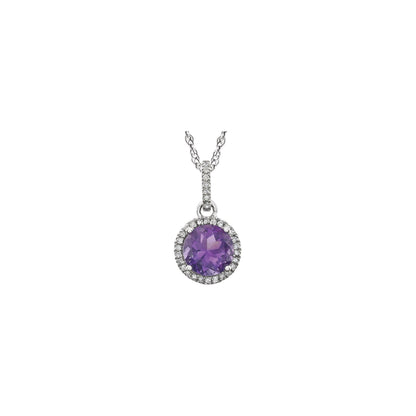 Natural Amethyst & 1/10 CTW Natural Diamond 18" Necklace