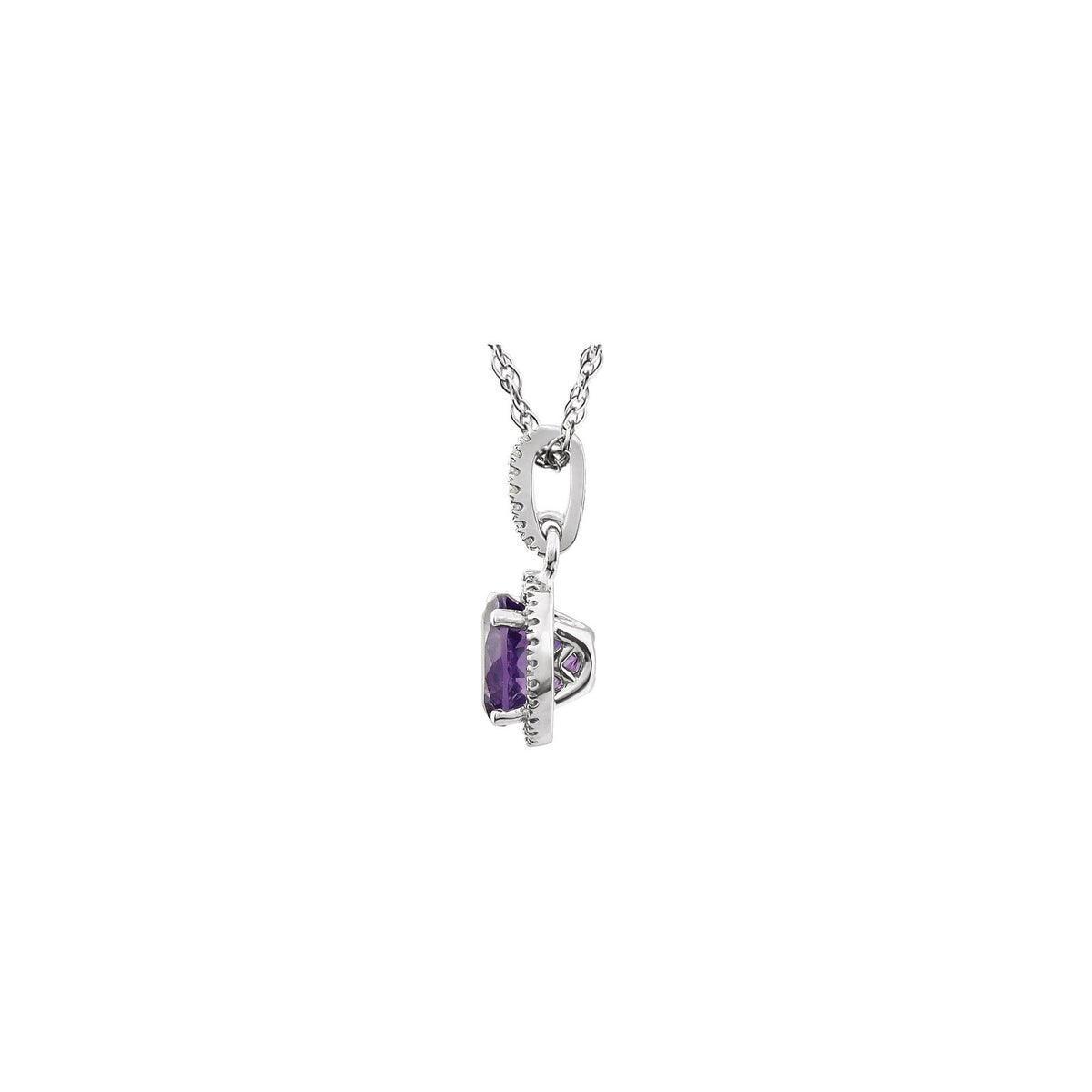 Natural Amethyst & 1/10 CTW Natural Diamond 18" Necklace