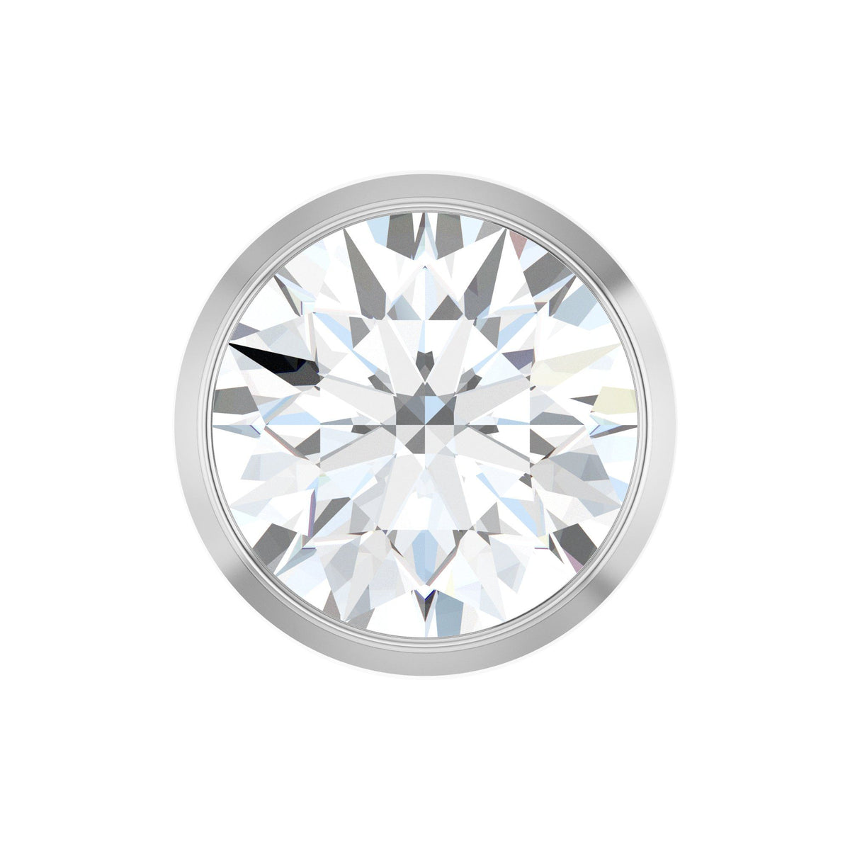 Natural Diamond Round Bezel-Set Slide Pendant