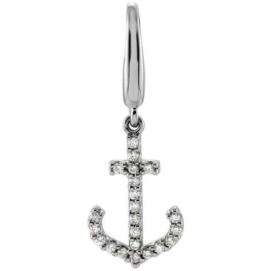 1/8 CTW Natural Diamond Anchor Charm/Pendant