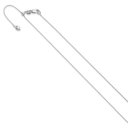 Adjustable .55mm Baby Box Chain - White Gold