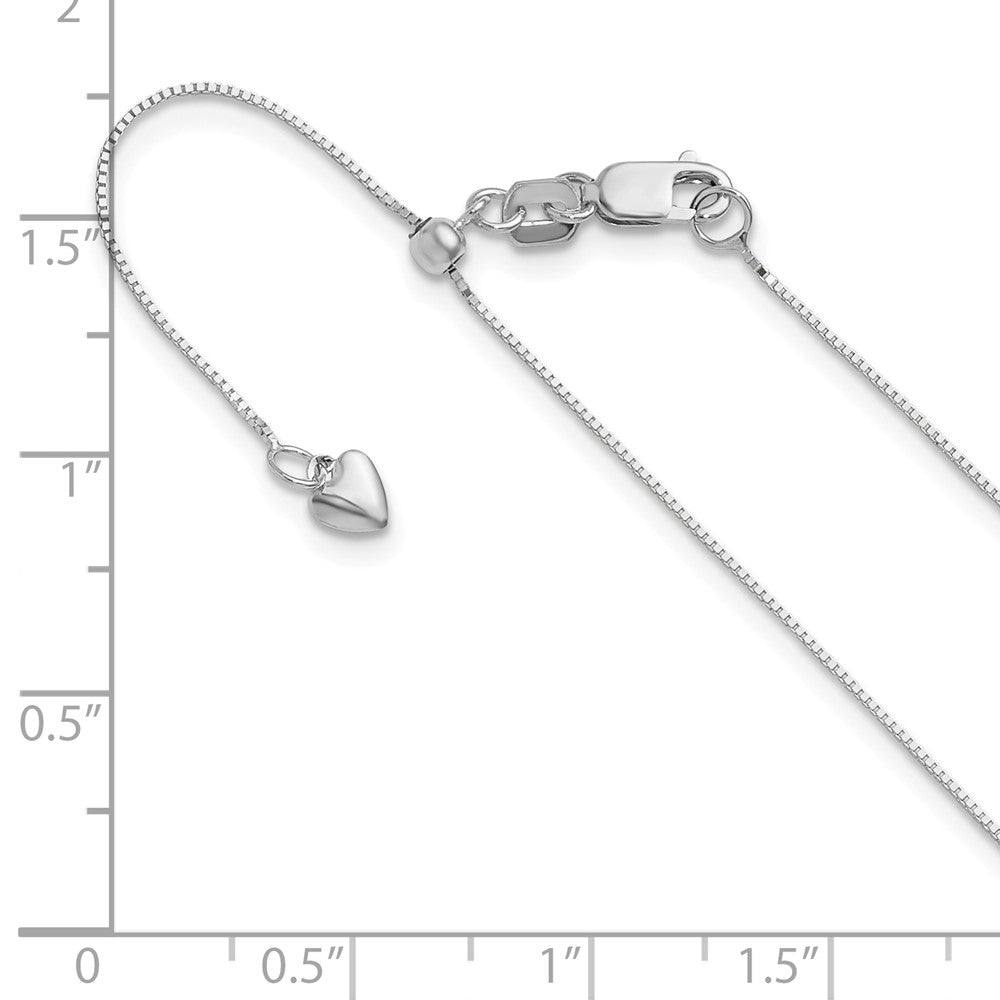Adjustable .55mm Baby Box Chain - White Gold