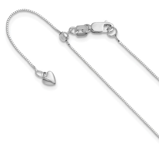 Adjustable .55mm Baby Box Chain - White Gold