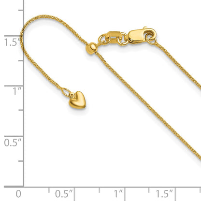 Adjustable .85mm Wheat Chain - Yellow Gold