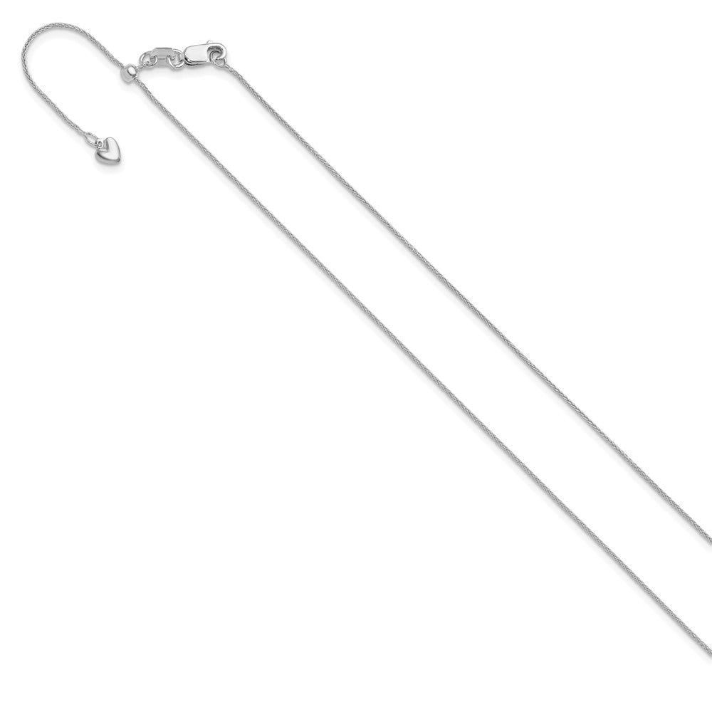 Adjustable .85mm Wheat Chain - White Gold