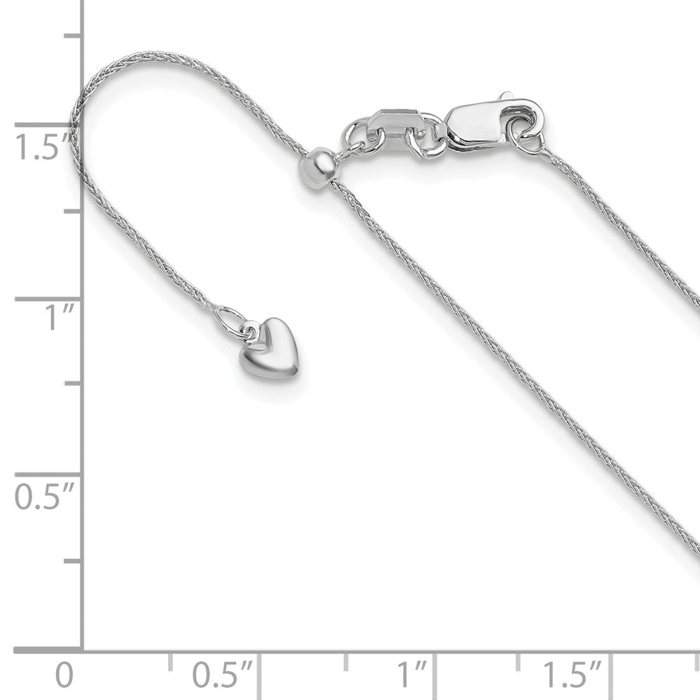 Adjustable .85mm Wheat Chain - White Gold