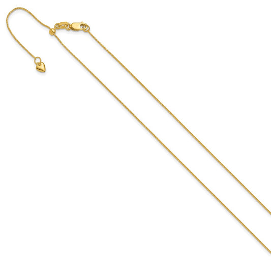 Adjustable .8mm D/C Wheat Chain - Yellow Gold
