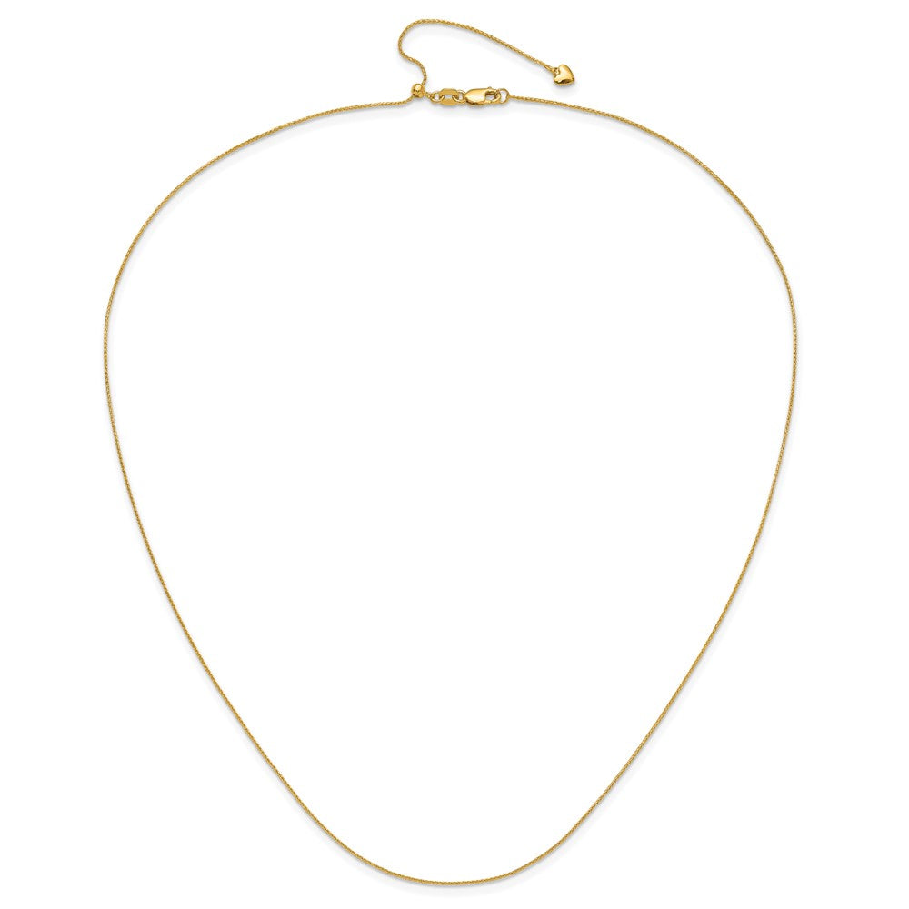 Adjustable .8mm D/C Wheat Chain - Yellow Gold