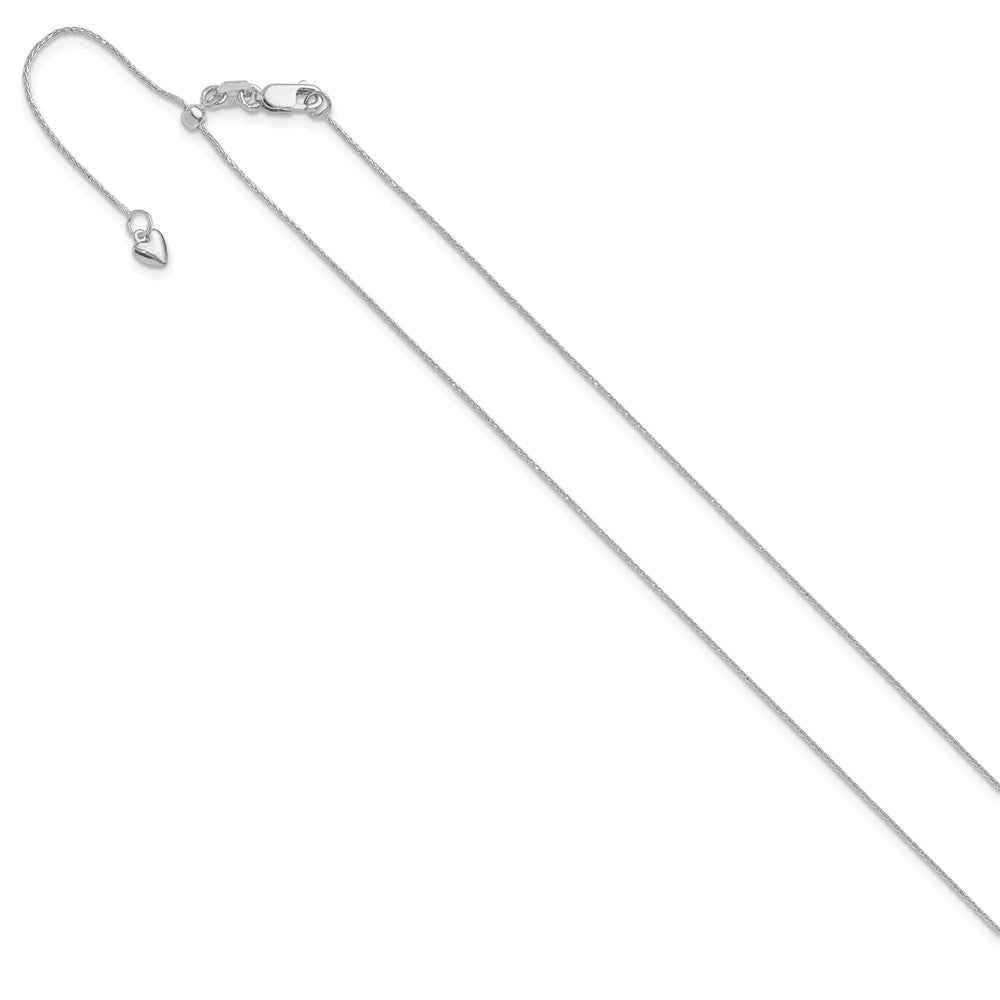 Adjustable .8mm D/C Wheat Chain - White Gold