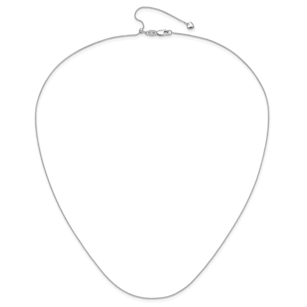 Adjustable .8mm D/C Wheat Chain - White Gold