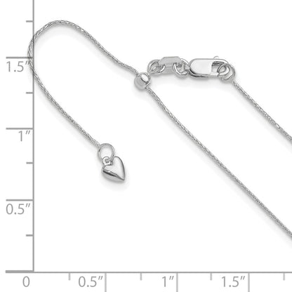 Adjustable .8mm D/C Wheat Chain - White Gold