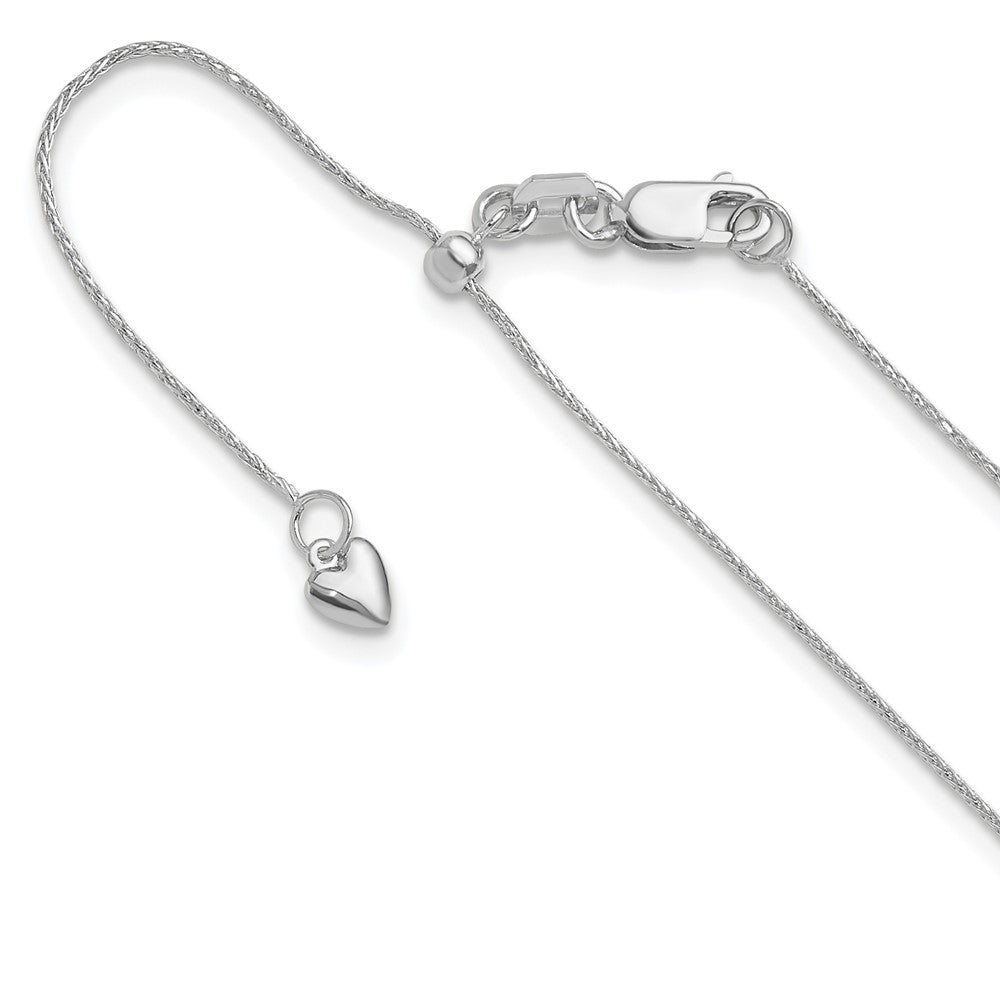 Adjustable .8mm D/C Wheat Chain - White Gold