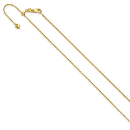 Adjustable .95mm D/C Wheat Chain - Yellow Gold