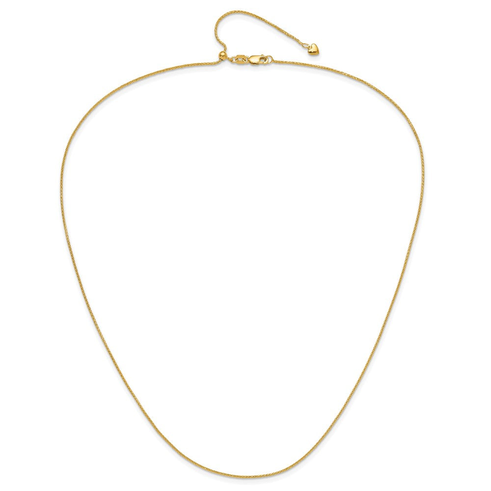 Adjustable .95mm D/C Wheat Chain - Yellow Gold