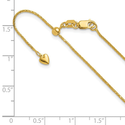 Adjustable .95mm D/C Wheat Chain - Yellow Gold
