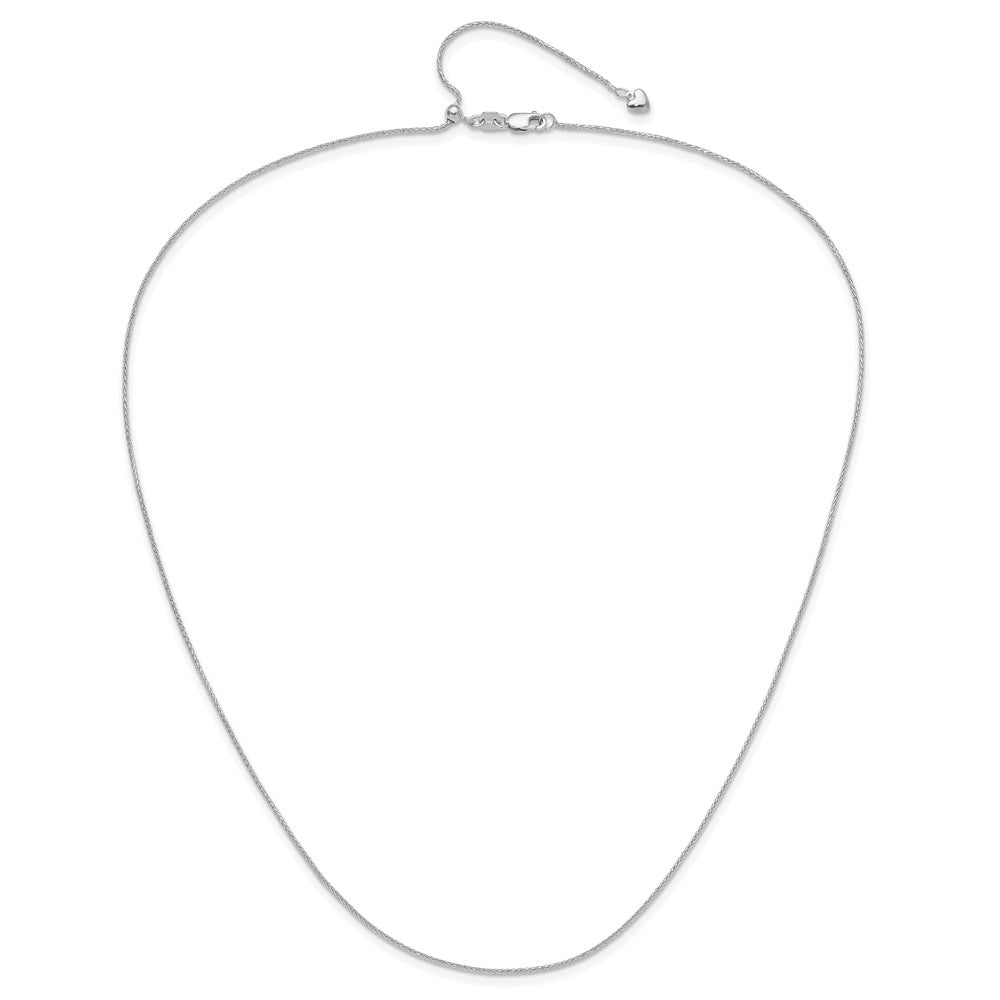 Adjustable .95mm D/C Wheat Chain - White Gold