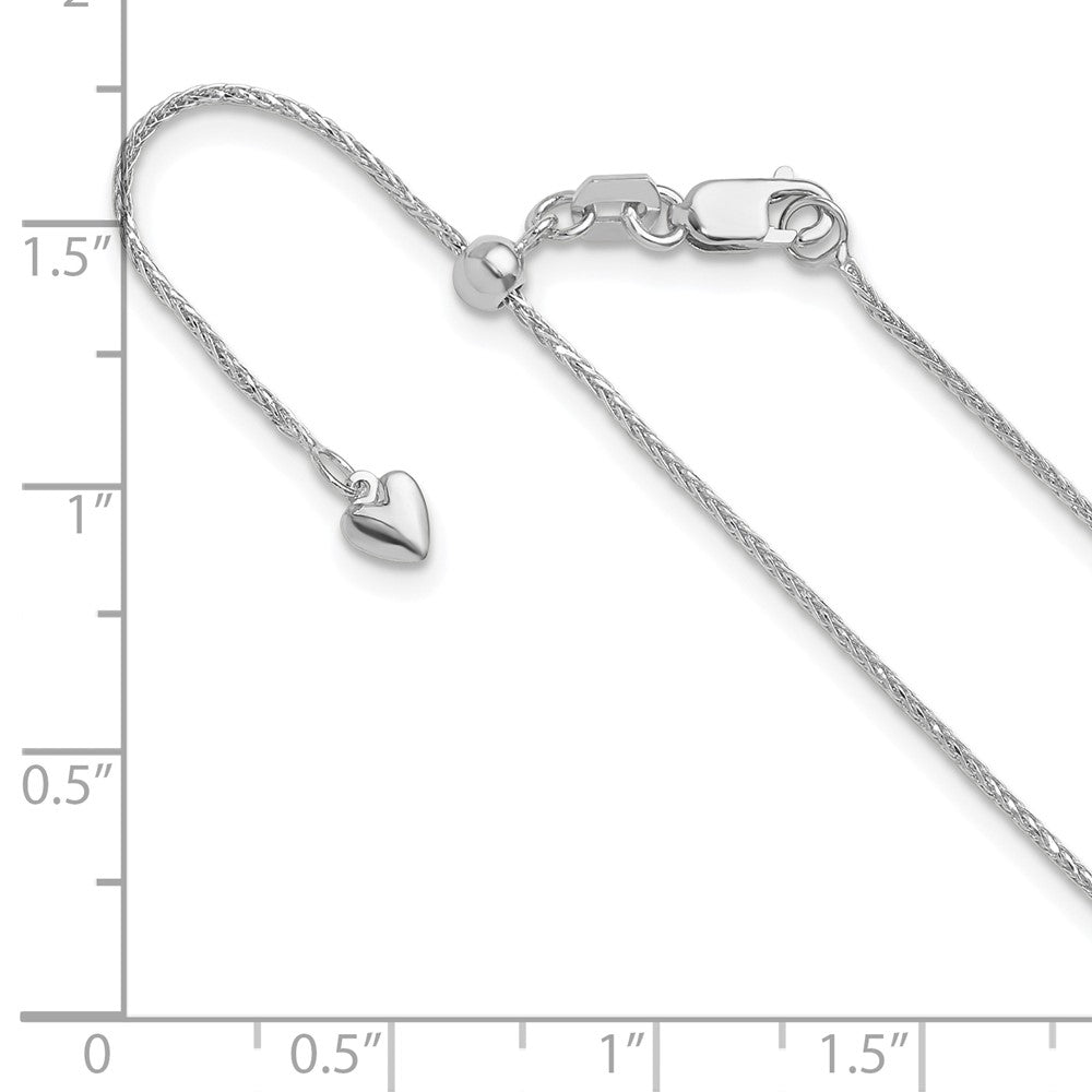 Adjustable .95mm D/C Wheat Chain - White Gold