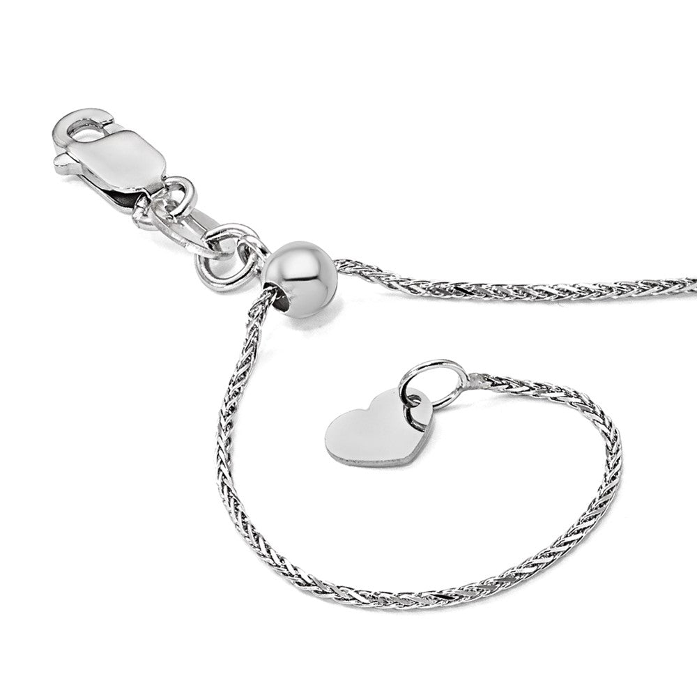 Adjustable .95mm D/C Wheat Chain - White Gold