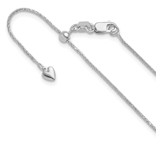 Adjustable .95mm D/C Wheat Chain - White Gold