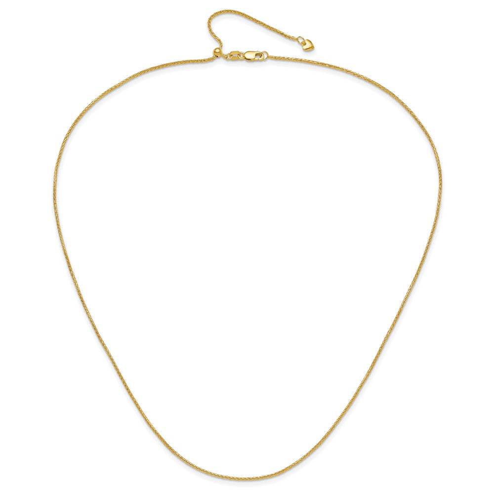 Adjustable 1.2mm D/C Wheat Chain - Yellow Gold