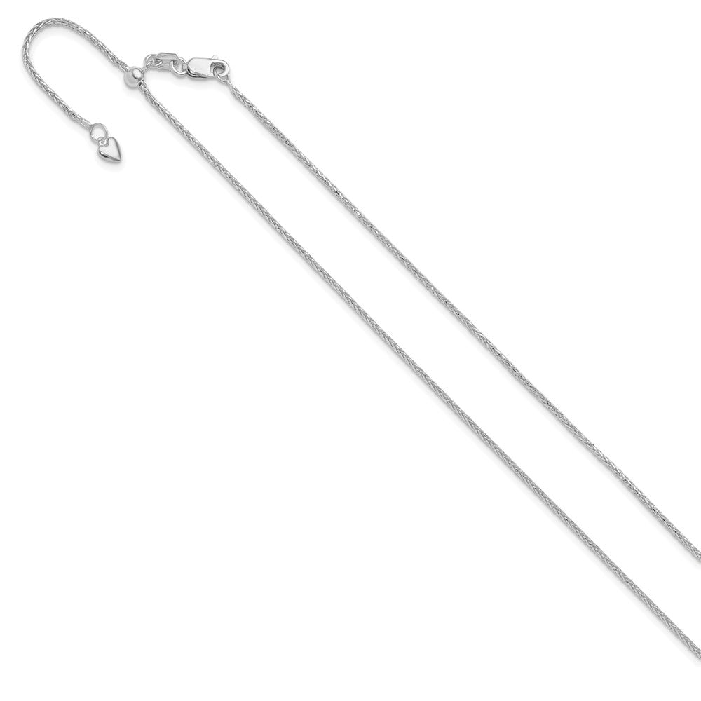 Adjustable 1.2mm D/C Wheat Chain - White Gold