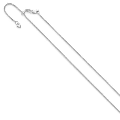 Adjustable 1.2mm D/C Wheat Chain - White Gold