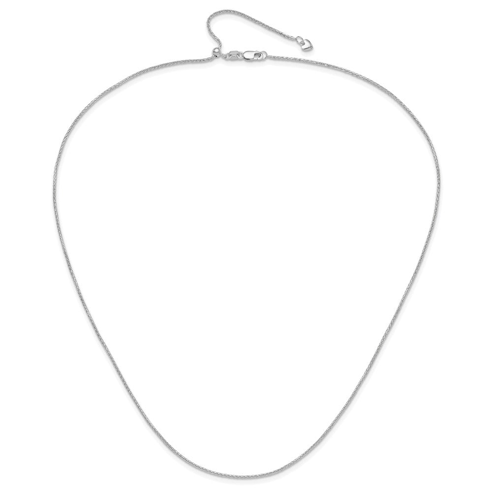 Adjustable 1.2mm D/C Wheat Chain - White Gold