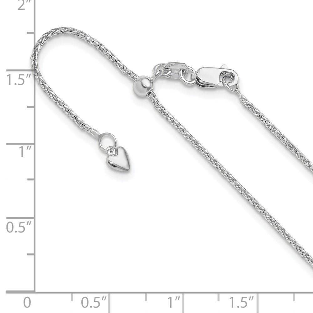 Adjustable 1.2mm D/C Wheat Chain - White Gold