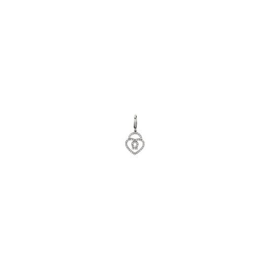 1/4 Natural Diamond Heart Padlock Charm/Pendant