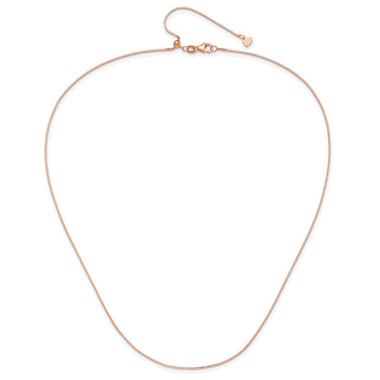 Adjustable .8mm Box Chain 30" - Rose Gold