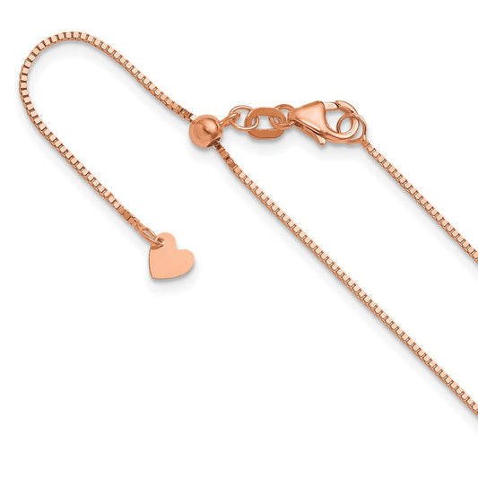 Adjustable .8mm Box Chain 30" - Rose Gold