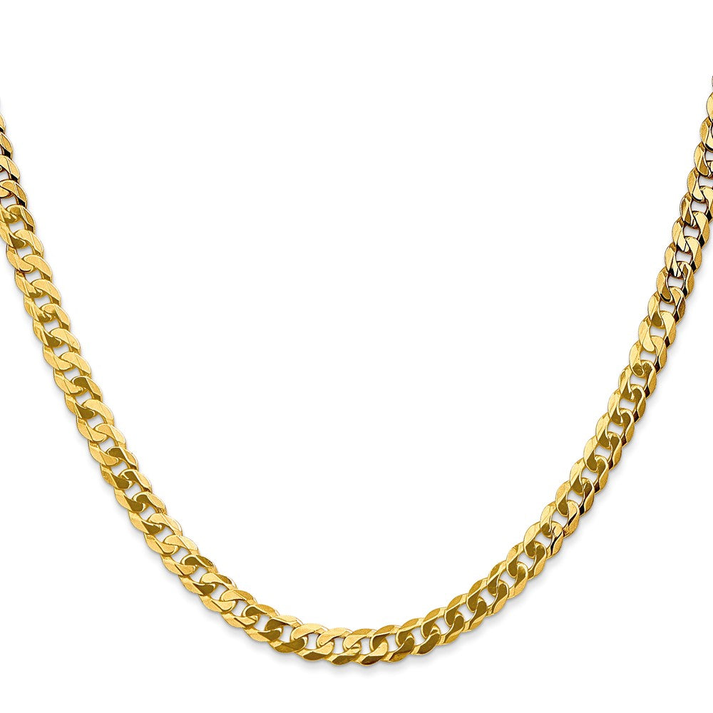 4.5mm Flat Beveled Curb Chain - Yellow Gold