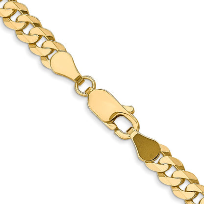 4.5mm Flat Beveled Curb Chain - Yellow Gold