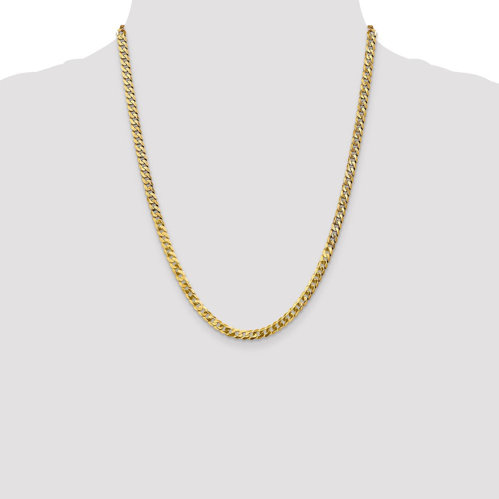 4.5mm Flat Beveled Curb Chain - Yellow Gold