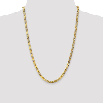 4.5mm Flat Beveled Curb Chain - Yellow Gold