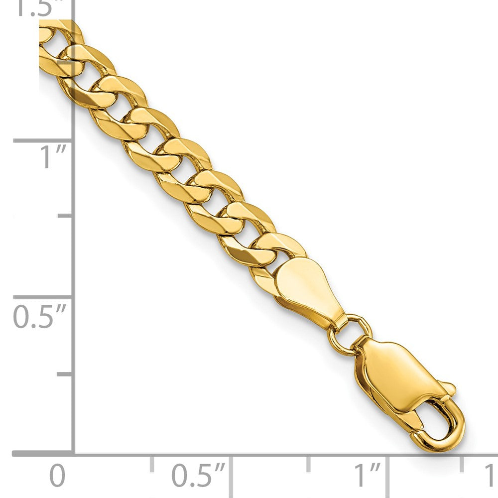 4.5mm Flat Beveled Curb Chain - Yellow Gold