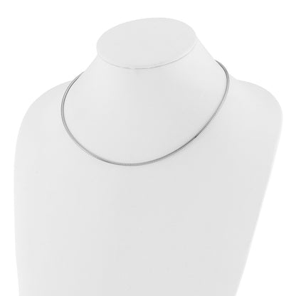 2mm Round Omega Necklace - White Gold