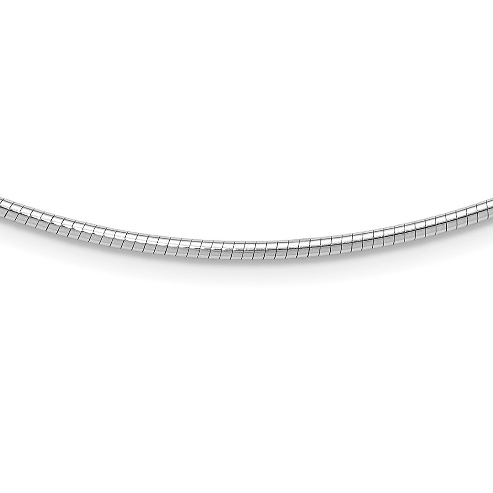 2mm Round Omega Necklace - White Gold