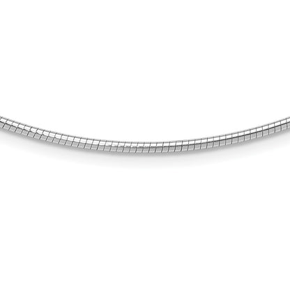 2mm Round Omega Necklace - White Gold