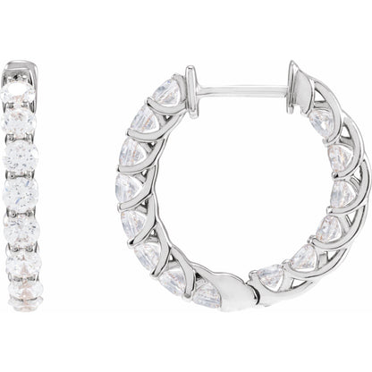Natural Diamond Inside-Outside Hoop Earrings