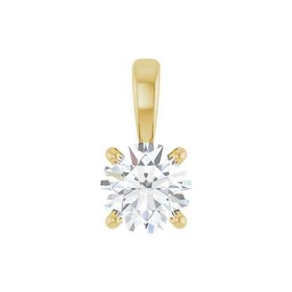 Natural Diamond Solitaire Necklace or Pendant