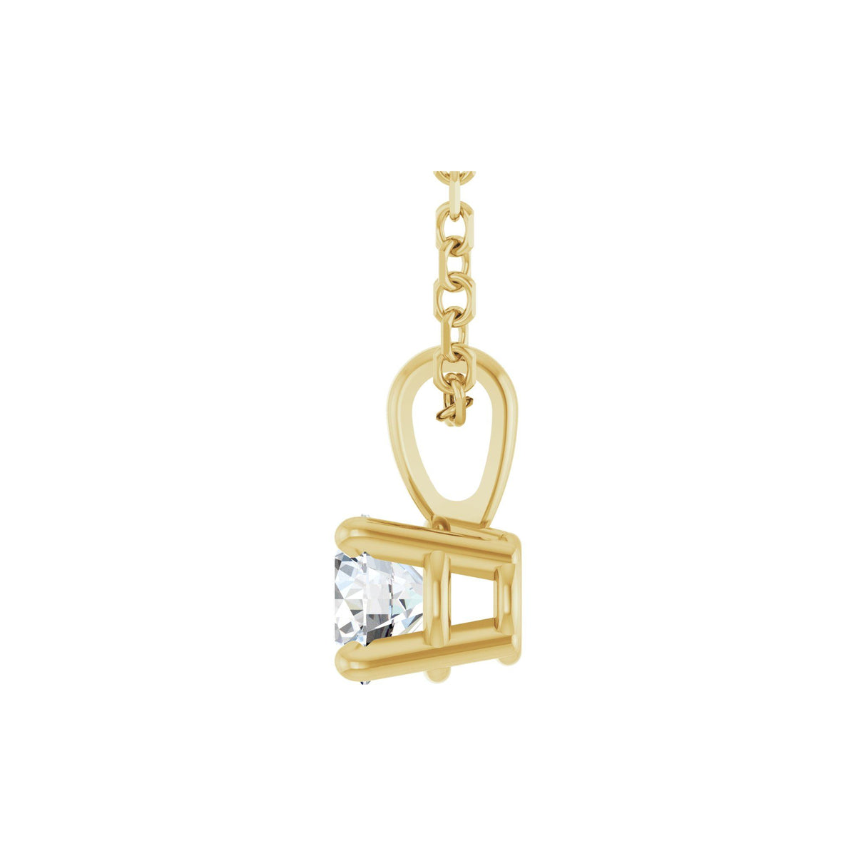 Natural Diamond Solitaire Necklace or Pendant