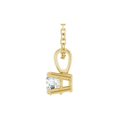 Natural Diamond Solitaire Necklace or Pendant