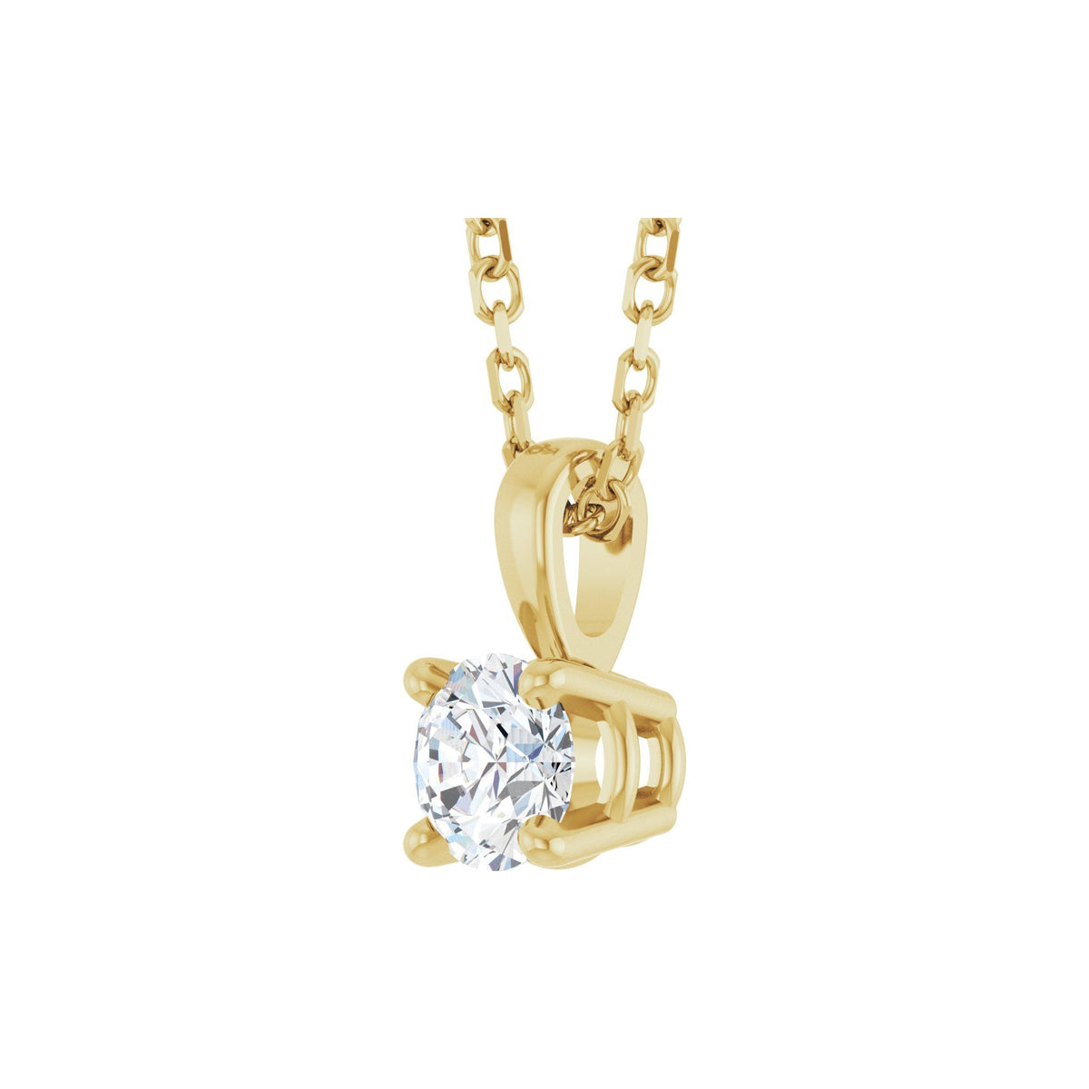 Natural Diamond Solitaire Necklace or Pendant